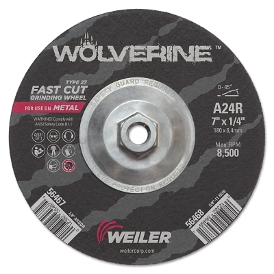 7 X 1/4 WOLV TY27 GRINDWHL A24R 5/8-11 U